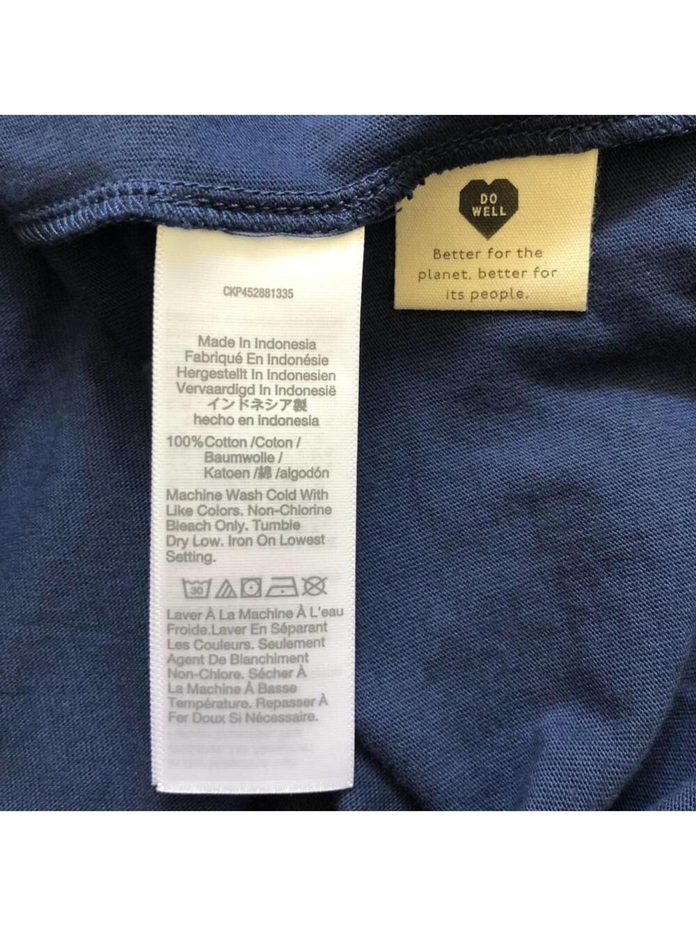 Madewell Tee T-Shirt Dress Crewneck Cotton Navy Blue M2242 Women's Size Medium - Picture 4 of 5